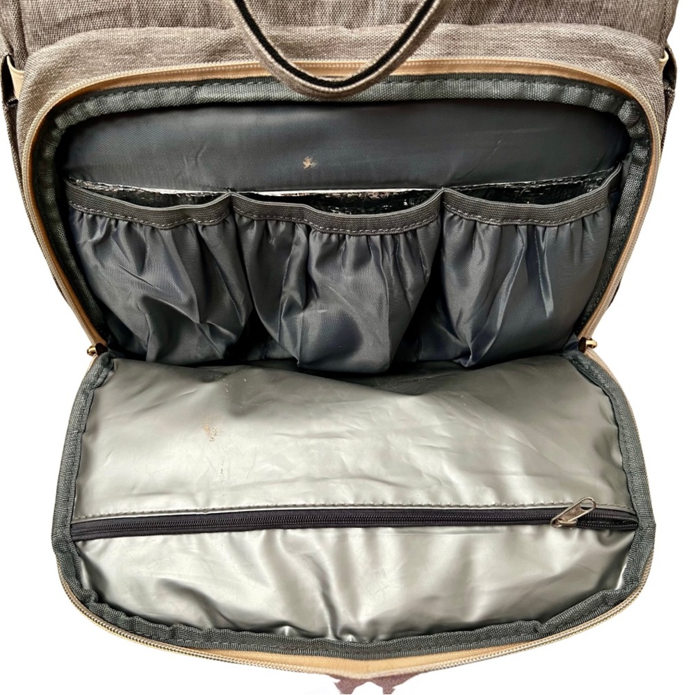 Gray Diaper Backpack W/ Many Functions - image 2